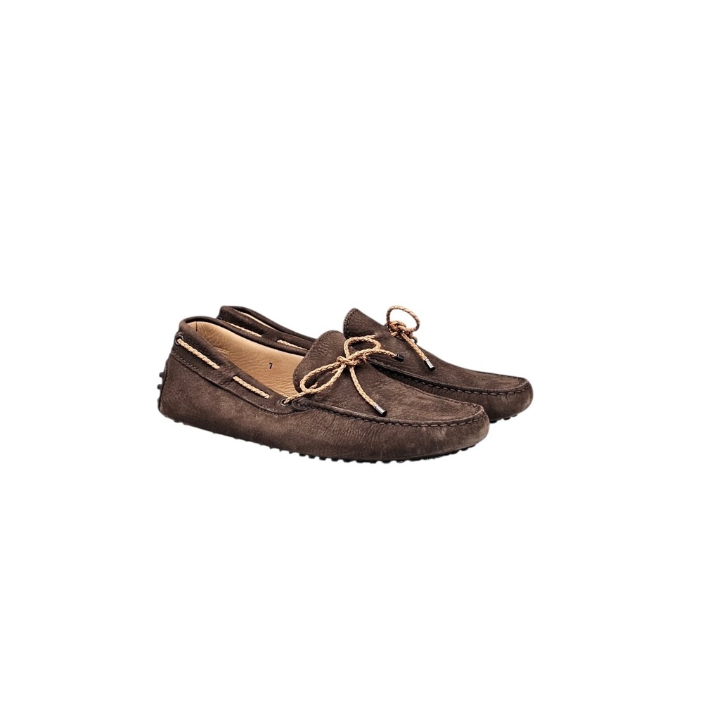 Tod's Men's Size 7 NWOB Scooby Do Brown Nubuck Leather Driving Loafers Mocassins